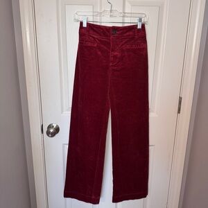 Maeve The Colette Full Length Dark Red Corduroy Pants